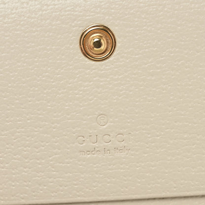 Gucci GG Supreme Monogram Textured Dollar Calfskin Web Ophidia Card Case Beige Ebony Mystic White 6 of 10