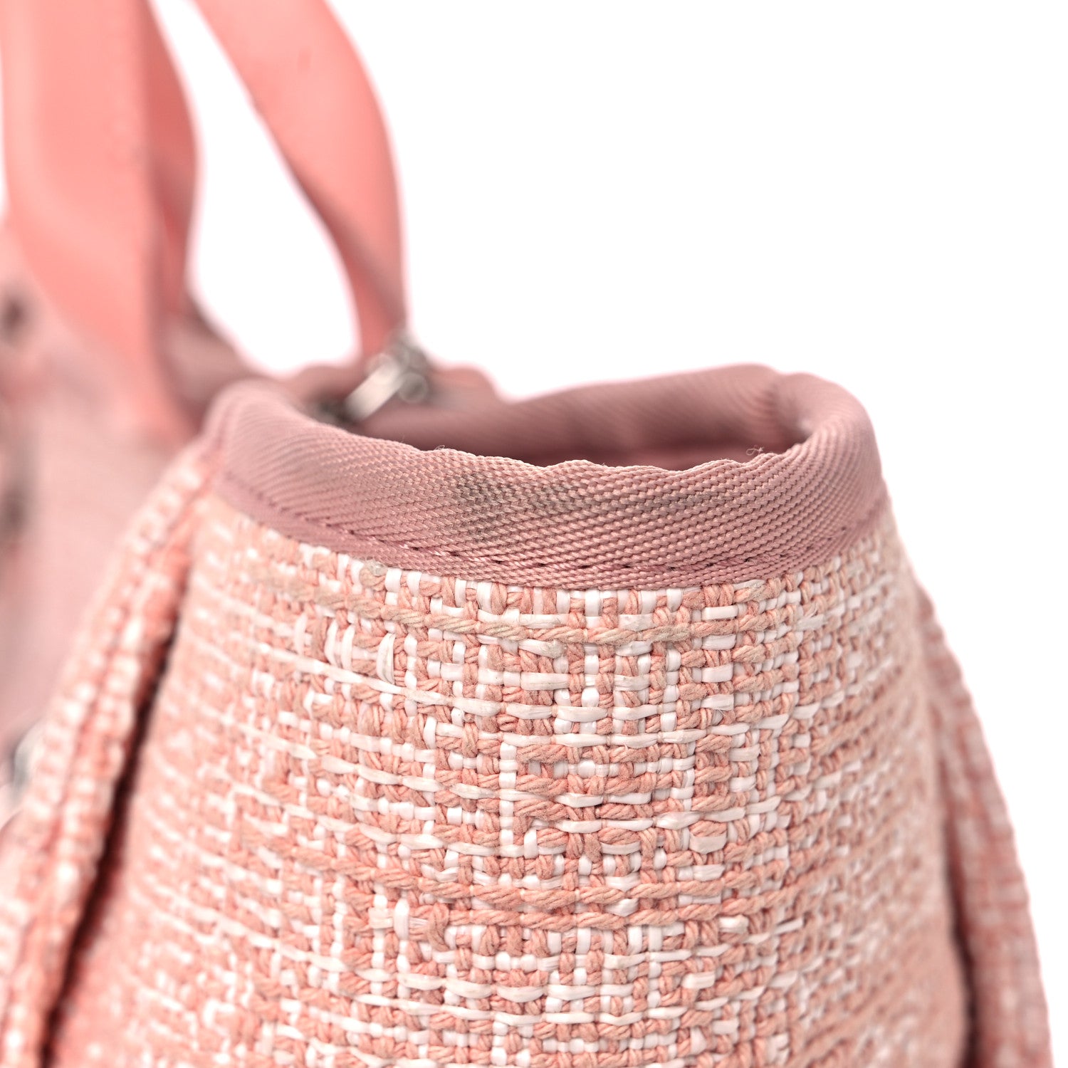 Chanel Straw Lurex Large Deauville Tote Pink 20 of 21