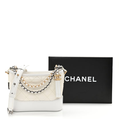 Chanel Aged Calfskin Quilted Small Gabrielle Hobo White 11 of 11