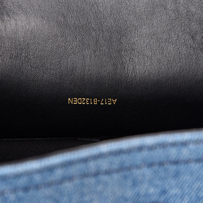 3.1 Phillip Lim 3.1 Denim Smooth Calfskin Mini Soleil Bucket Bag Blue Black 7 of 10