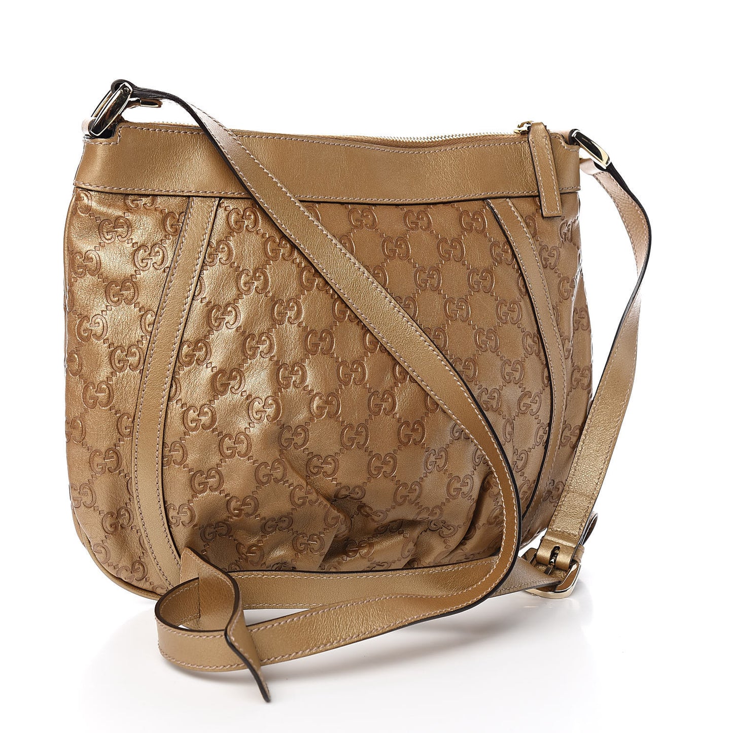 Guccissima Small D Ring Messenger Gold