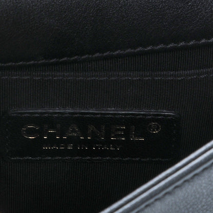 Chanel Calfskin Quilted Graphic Mini Flap Bag White Black 7 of 7
