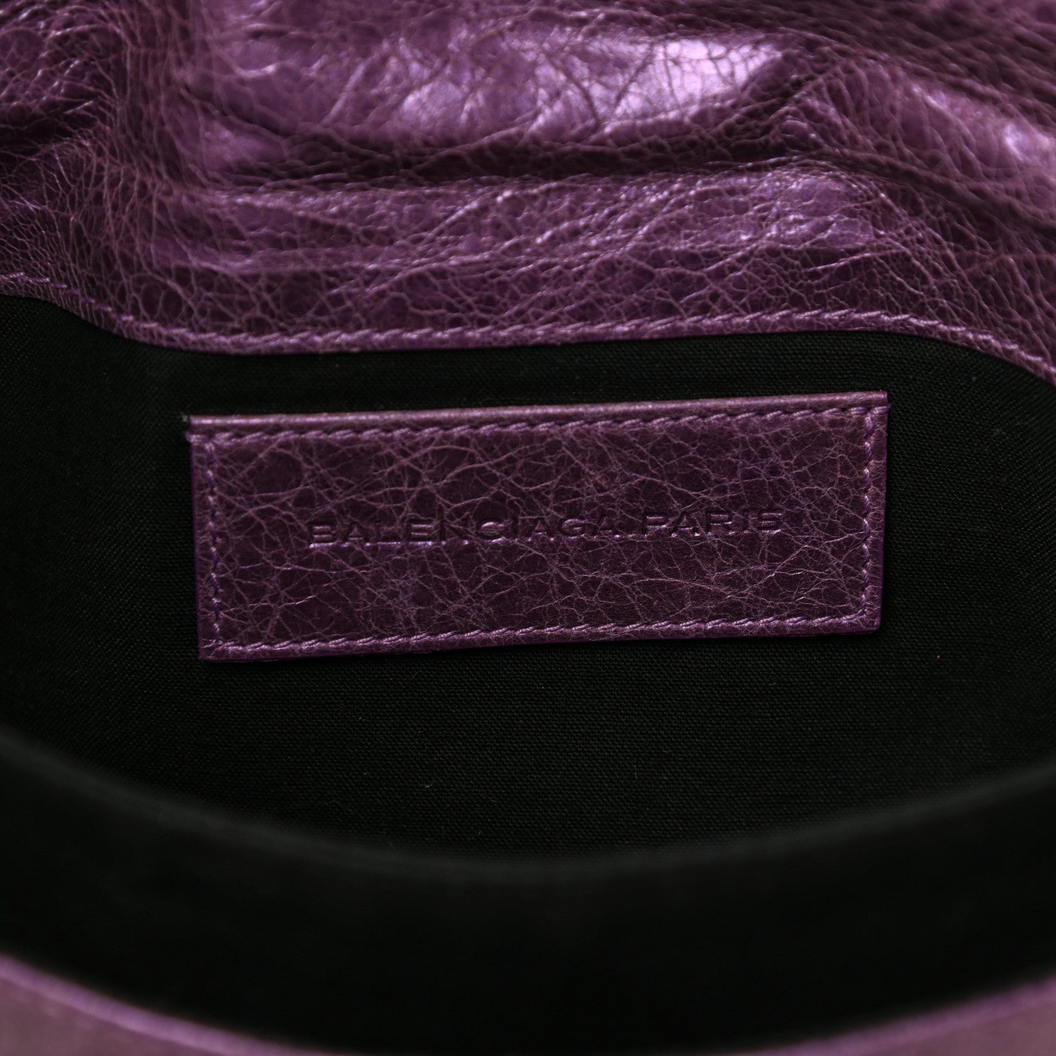 Balenciaga Agneau Classic Hardware Envelope Clutch Metallic Purple 6 of 13