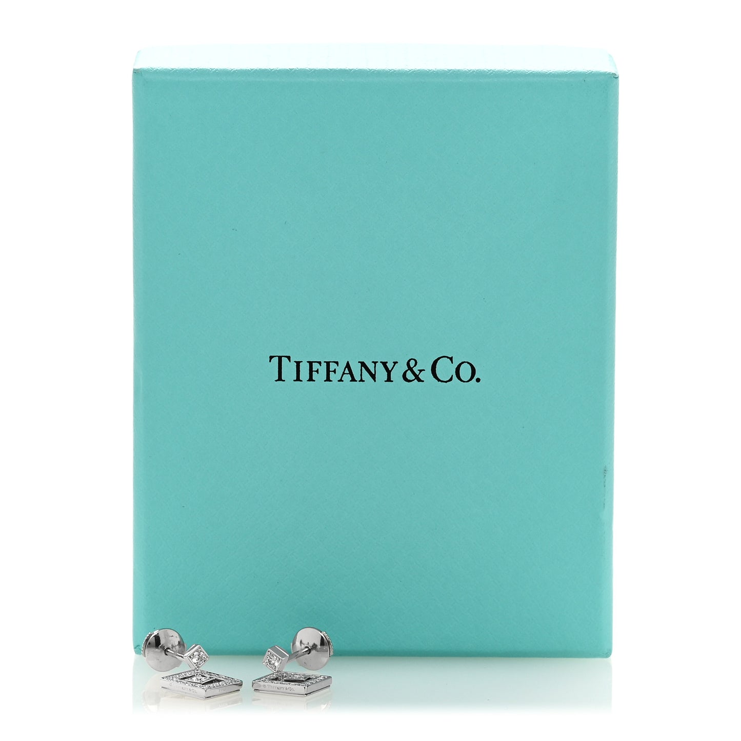 Platinum Diamond Legacy Square Open Drop Earrings