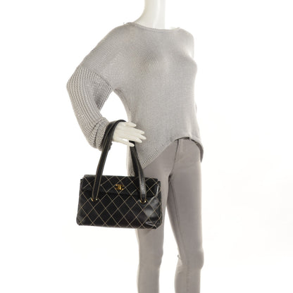 Chanel Calfskin Wild Stitch Shoulder Bag Black 2 of 8