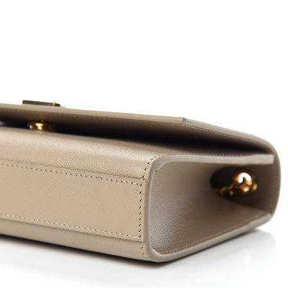 Saint Laurent Grain De Poudre Small Monogram Kate Satchel Sea Salt 7 of 10