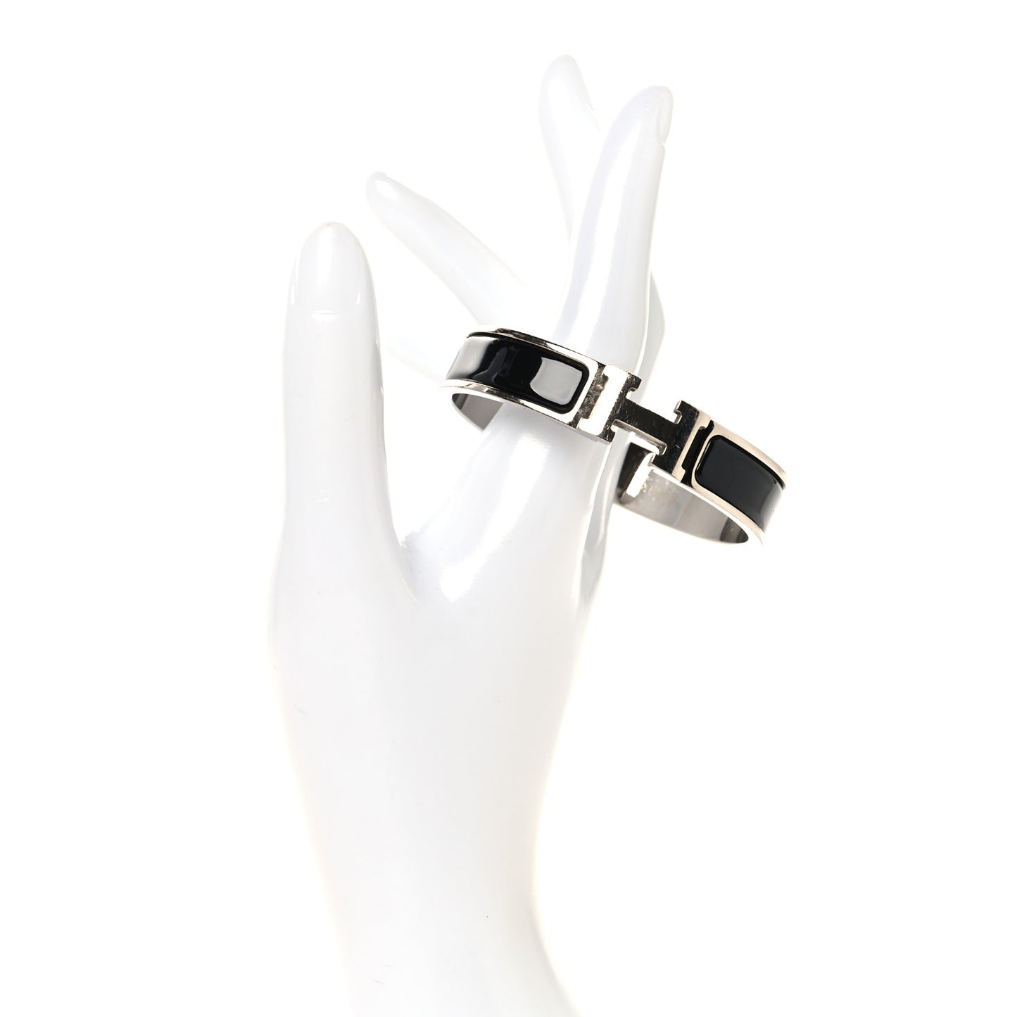 Enamel Narrow Clic Clac H Bracelet PM Black