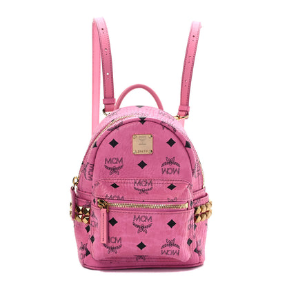 MCM Visetos Side Stud X-Mini Stark Bebe Boo Backpack Pink 1 of 11