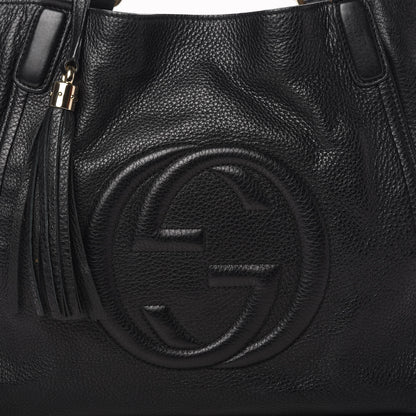 Gucci Pebbled Calfskin Medium Soho Shoulder Bag Black 10 of 10