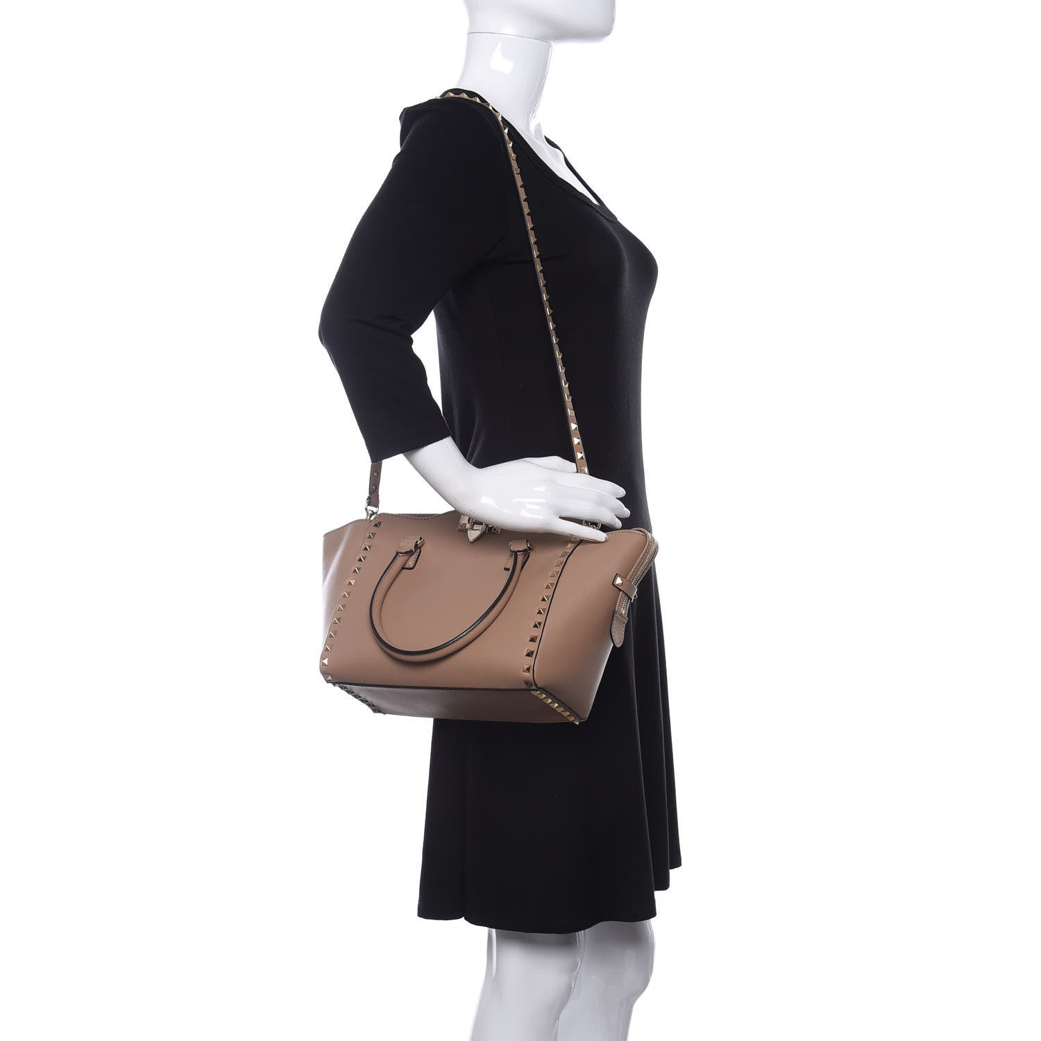 Valentino Garavani Vitello Small Rockstud Double Handle Tote Alpaca 2 of 10