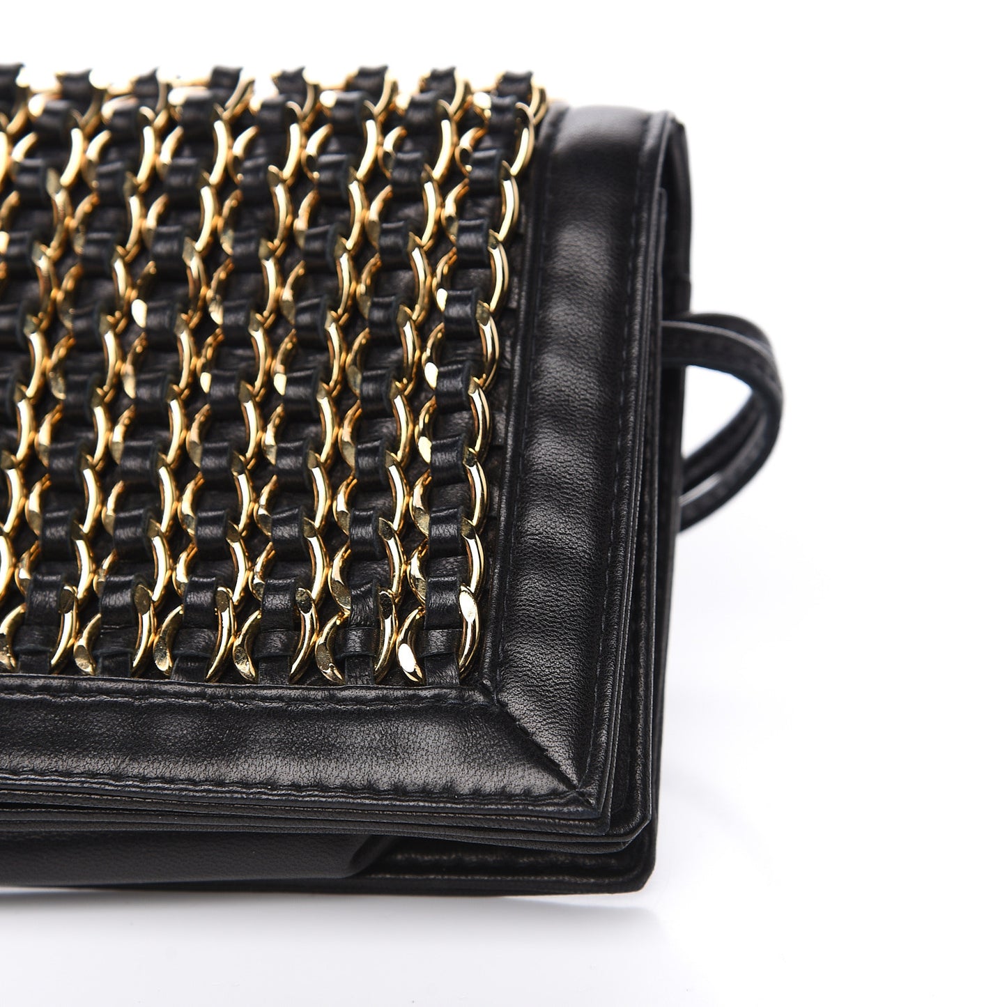 Lambskin Chain Clutch Black