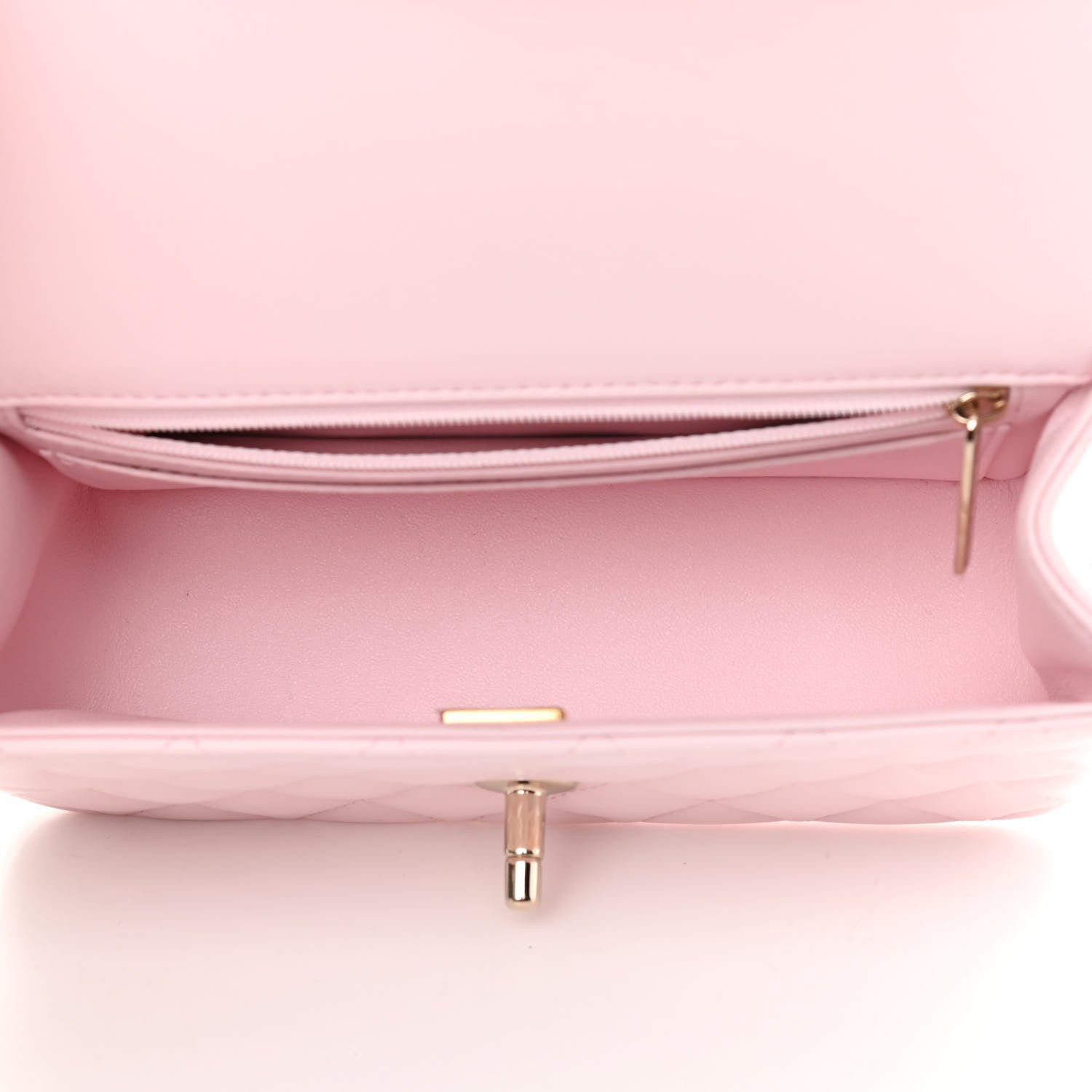 Chanel Lambskin Quilted Mini Top Handle Rectangular Flap Light Pink 5 of 13