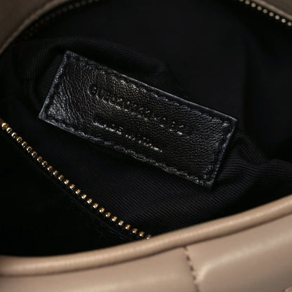 Saint Laurent Lambskin Quilted Toy Loulou Puffer Monogram Chain Satchel Dark Beige 6 of 10