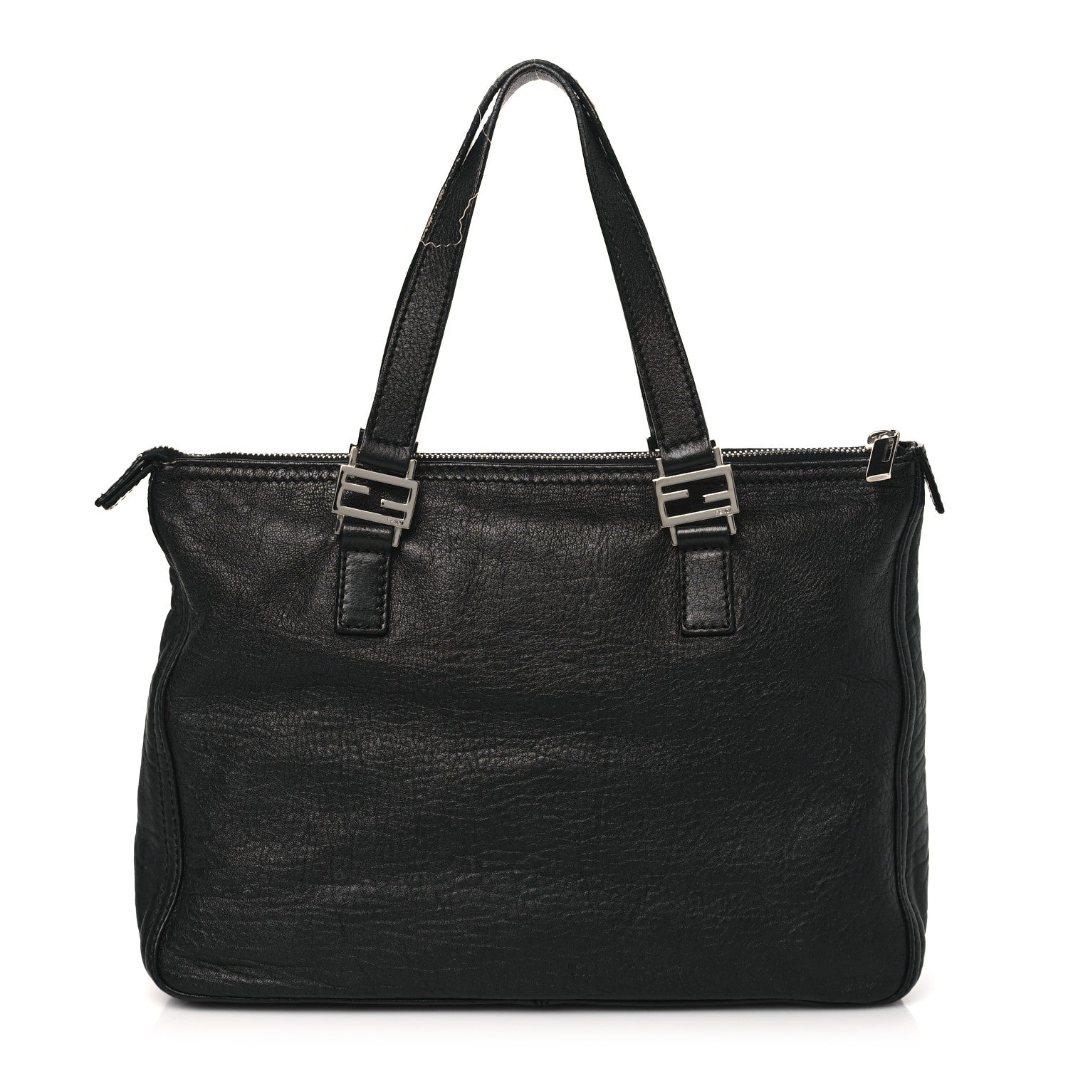 Fendi Crinkled Lambskin Zip Tote Black 1 of 12