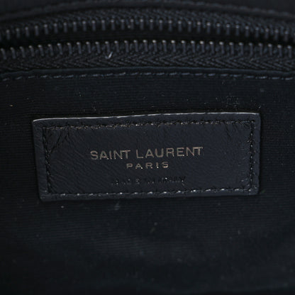 Saint Laurent Lambskin Quilted Toy Loulou Puffer Monogram Chain Satchel Black 6 of 8
