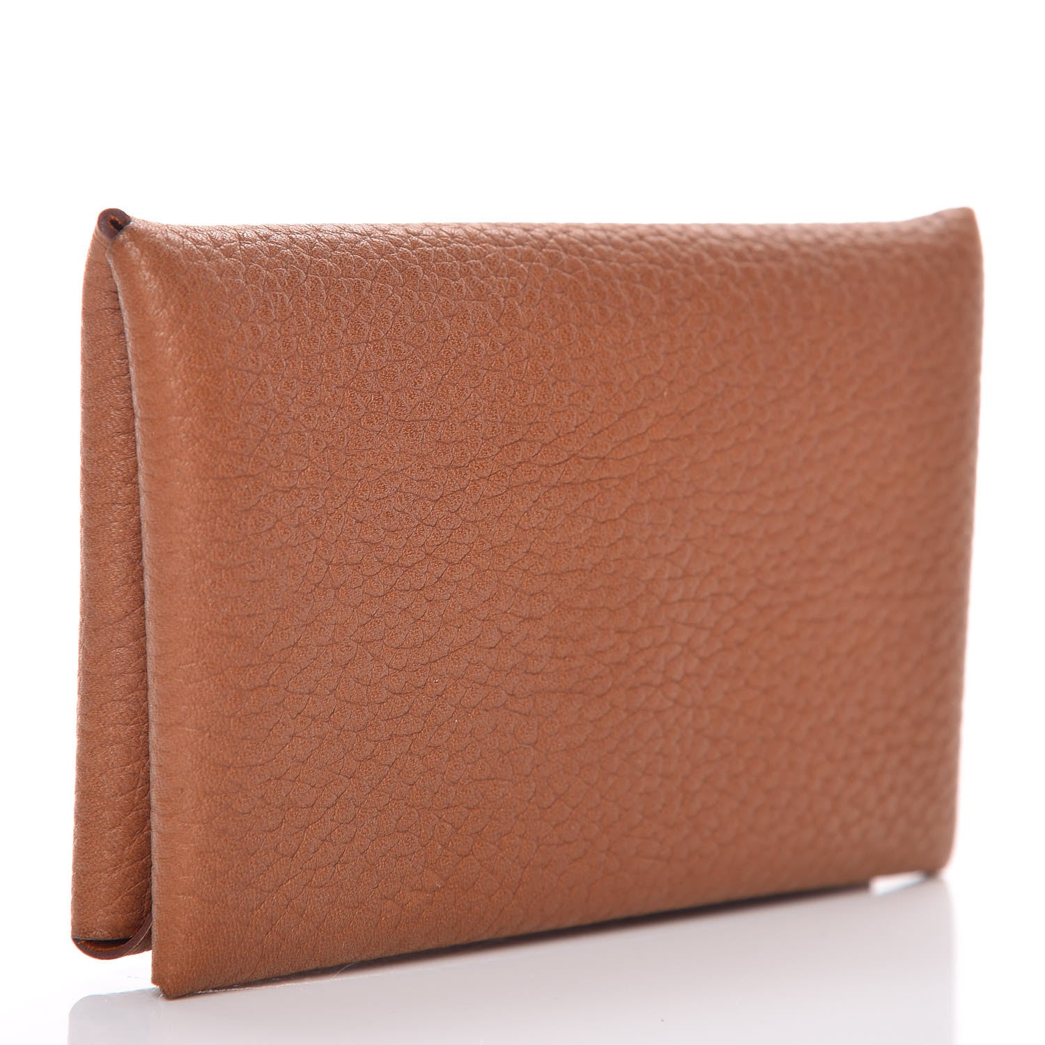 Hermes Barenia Faubourg Calvi Card Case Fauve Orange 3 of 8