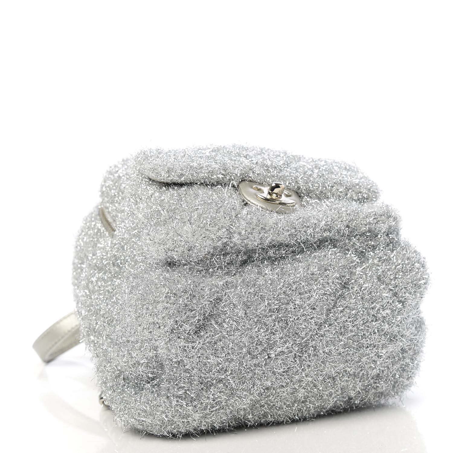 Chanel Lurex Knit Mini Pluto Glitter Backpack Grey 3 of 8