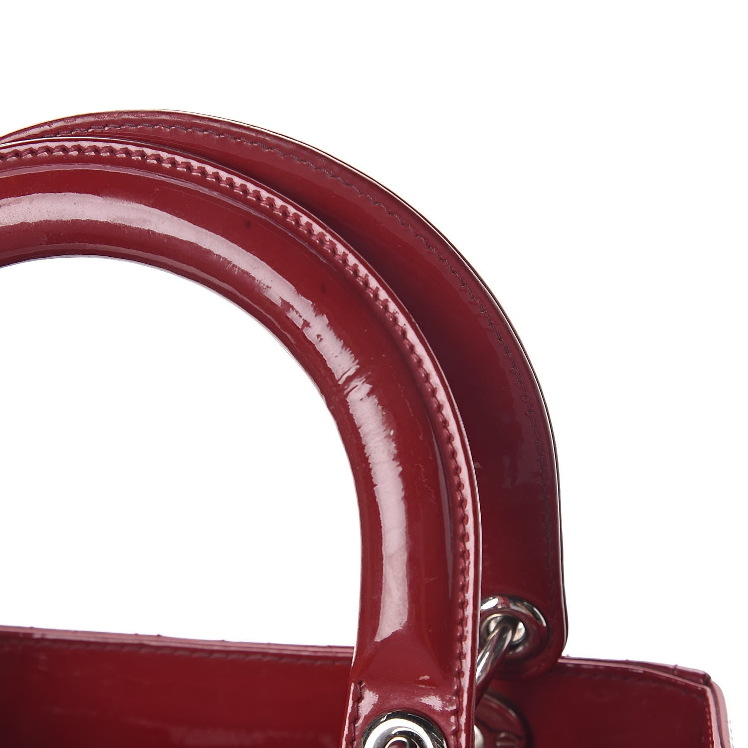 Christian Dior Patent Cannage Medium Lady Dior Red 9 of 12