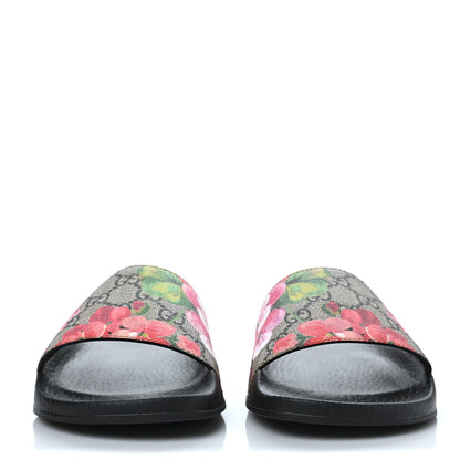 Gucci GG Supreme Monogram Blooms Slide Sandals 38 Beige Multicolor 2 of 8