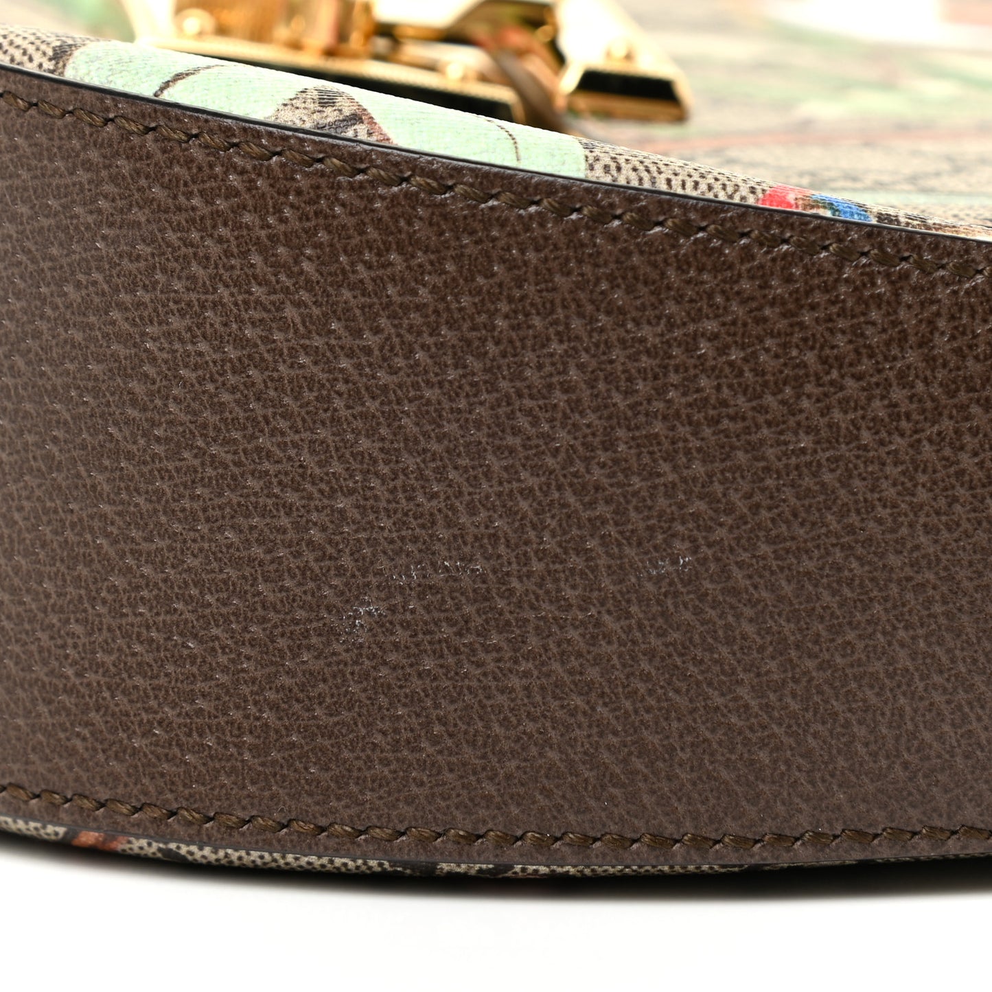 GG Supreme Monogram Tian Web Medium Padlock Messenger Shoulder Bag Beige Multicolor New Acero