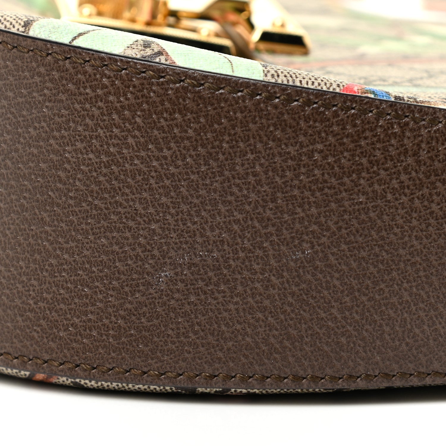 Gucci GG Supreme Monogram Tian Web Medium Padlock Messenger Shoulder Bag Beige Multicolor New Acero 15 of 16