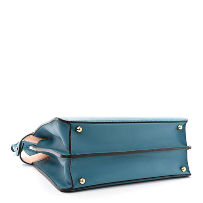 Fendi Vitello Seta Shiny Nappa Medium Peekaboo I SEE U Satchel Blue Velvet Light Rose 5 of 15