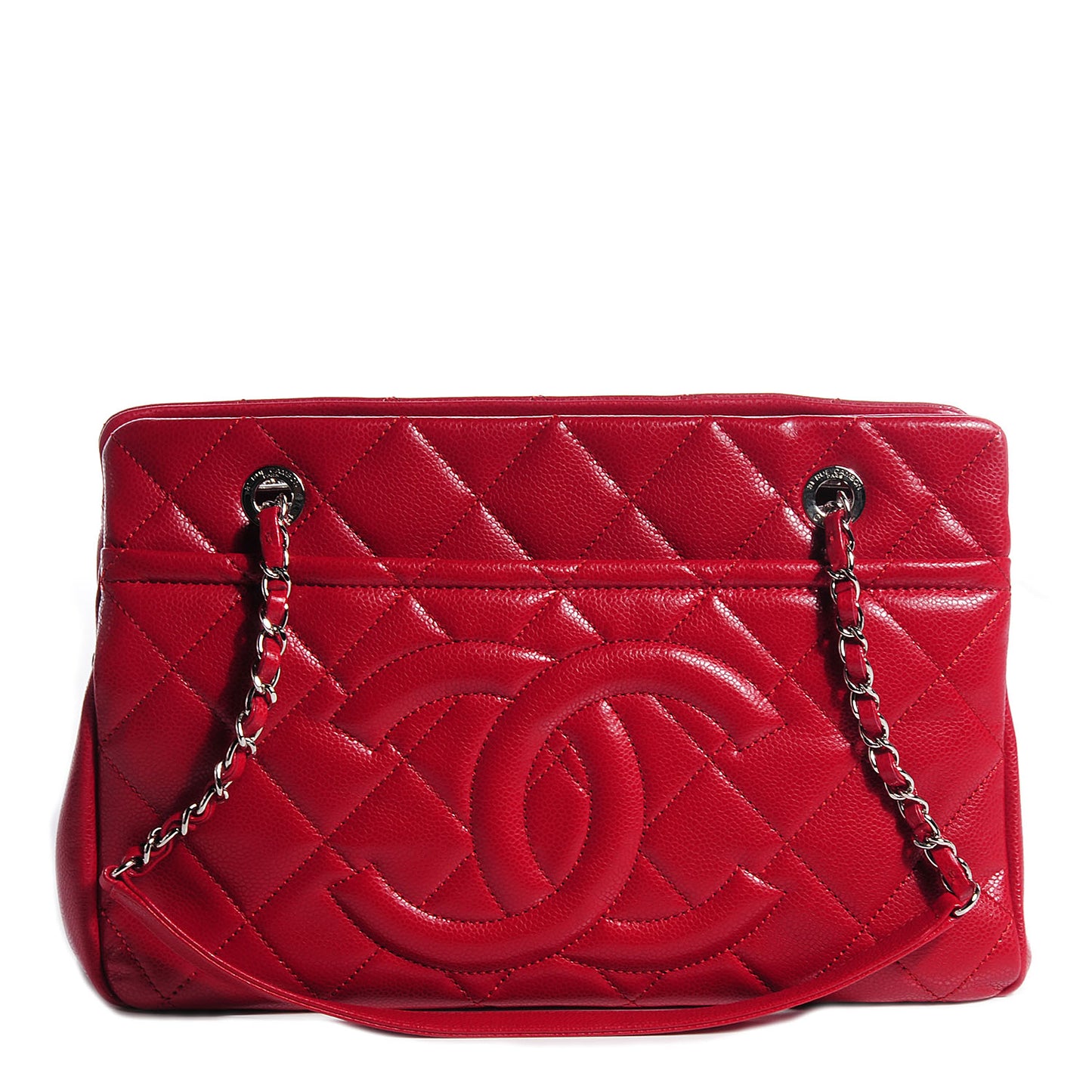 Caviar Timeless CC Shopping Tote Rouge