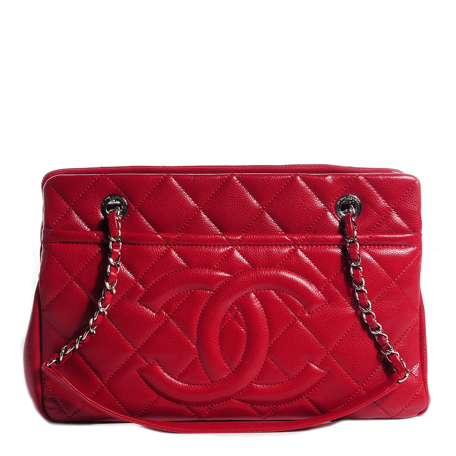 Chanel Caviar Timeless CC Shopping Tote Rouge 1 of 9