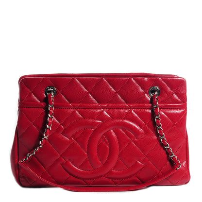 Chanel Caviar Timeless CC Shopping Tote Rouge 1 of 9