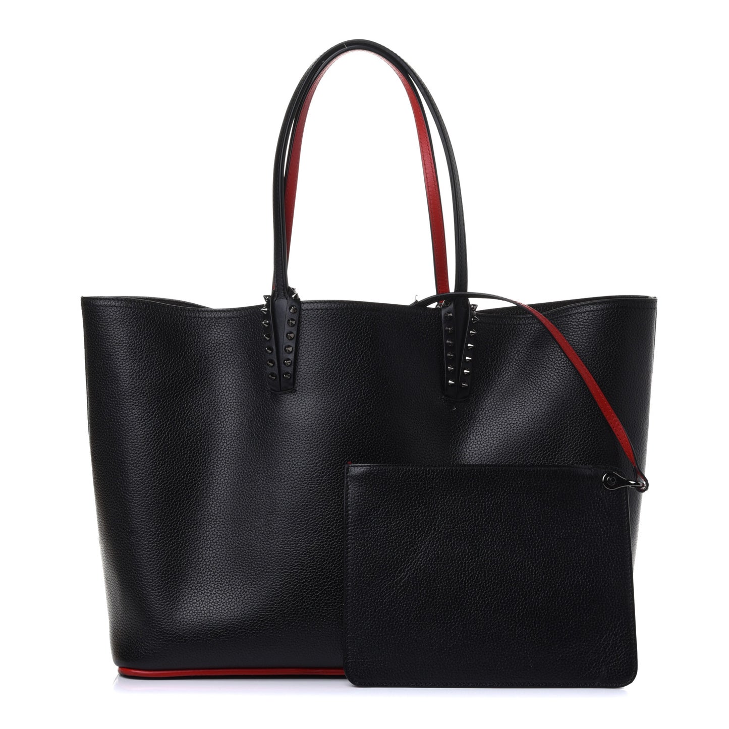 Calfskin Spikes East West Cabata Tote Black