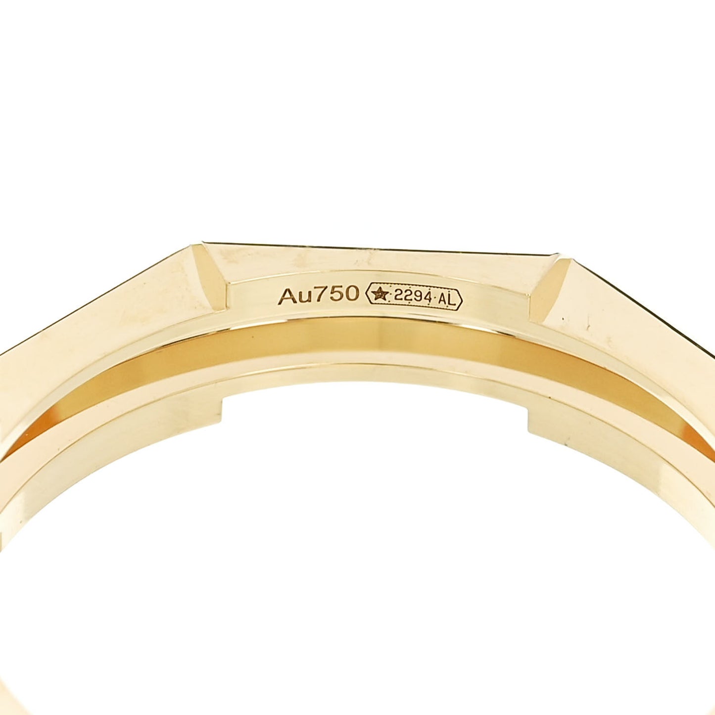 18K Yellow Gold 4mm Link To Love Studded Ring 53 6.25