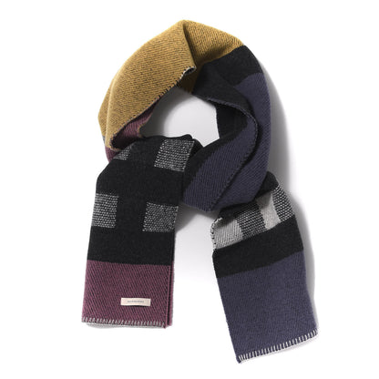 Burberry Cashmere Wool Patchwork Check Blanket Scarf Mauve Pink 1 of 4