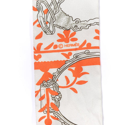 Hermes Silk Etriers Remix Twilly Verveine Orange Kaki 4 of 4