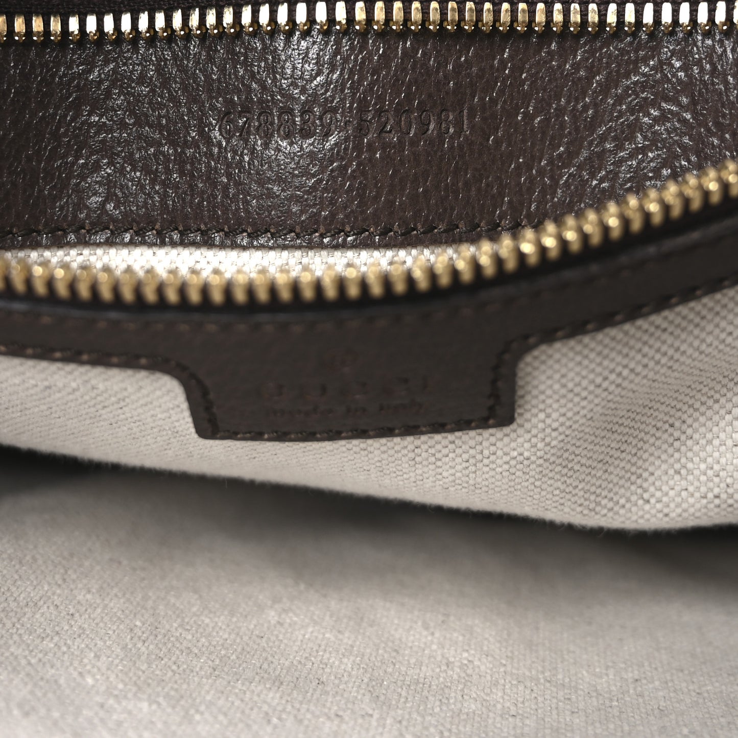 Monogram Jumbo GG Textured Dollar Calfskin Web Tote Bag Camel Ebony New Acero
