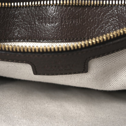 Gucci Monogram Jumbo GG Textured Dollar Calfskin Web Tote Bag Camel Ebony New Acero 7 of 10