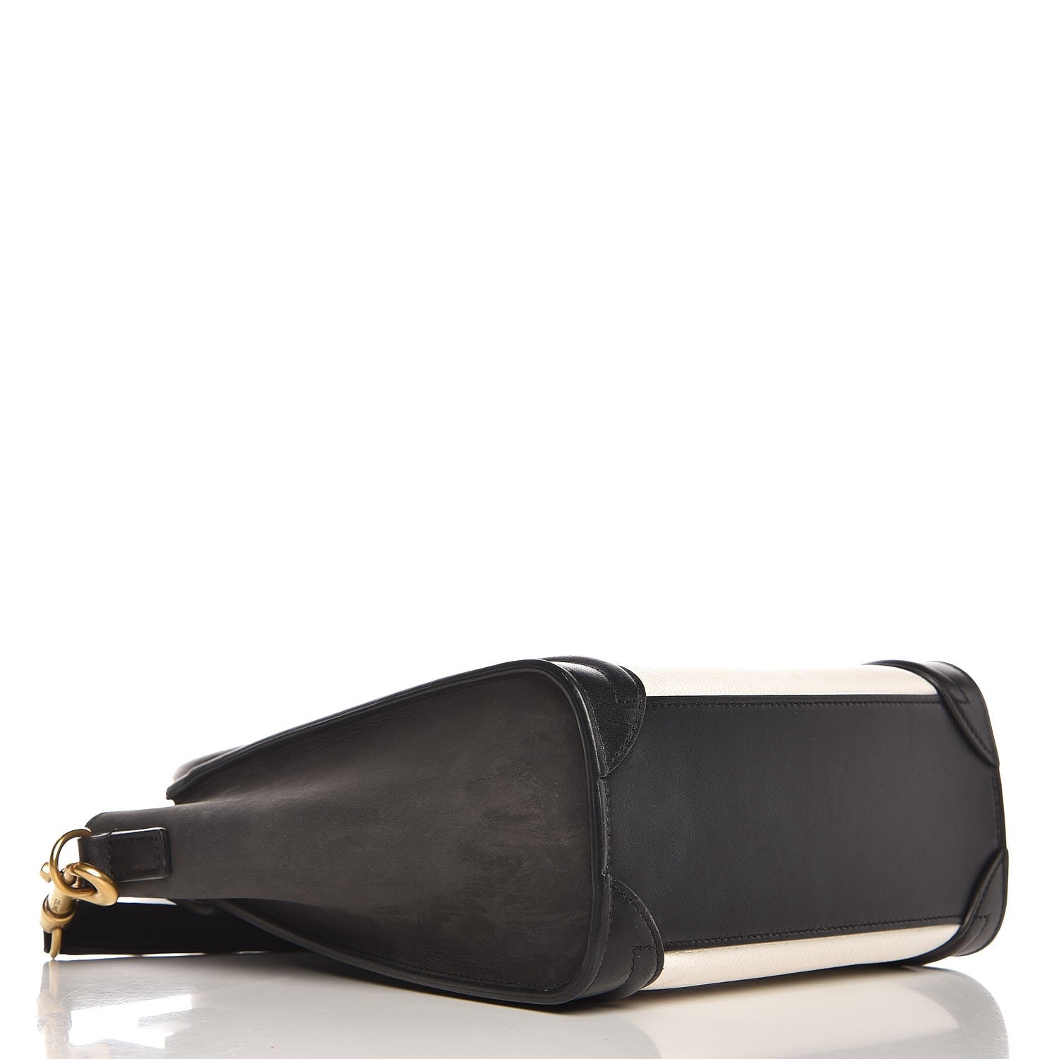 Celine Bullhide Calfskin Nubuck Bi-Color Nano Luggage Black White 4 of 9