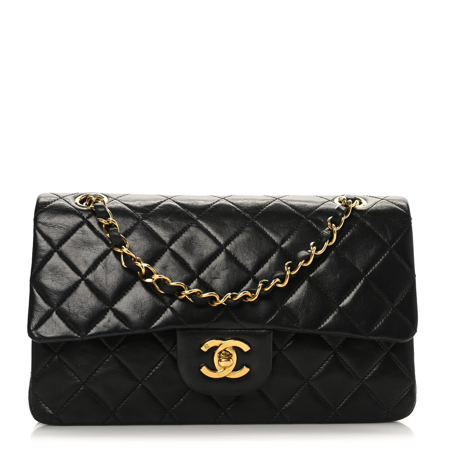 Chanel Lambskin Quilted Small Double Flap Black 1 of 10
