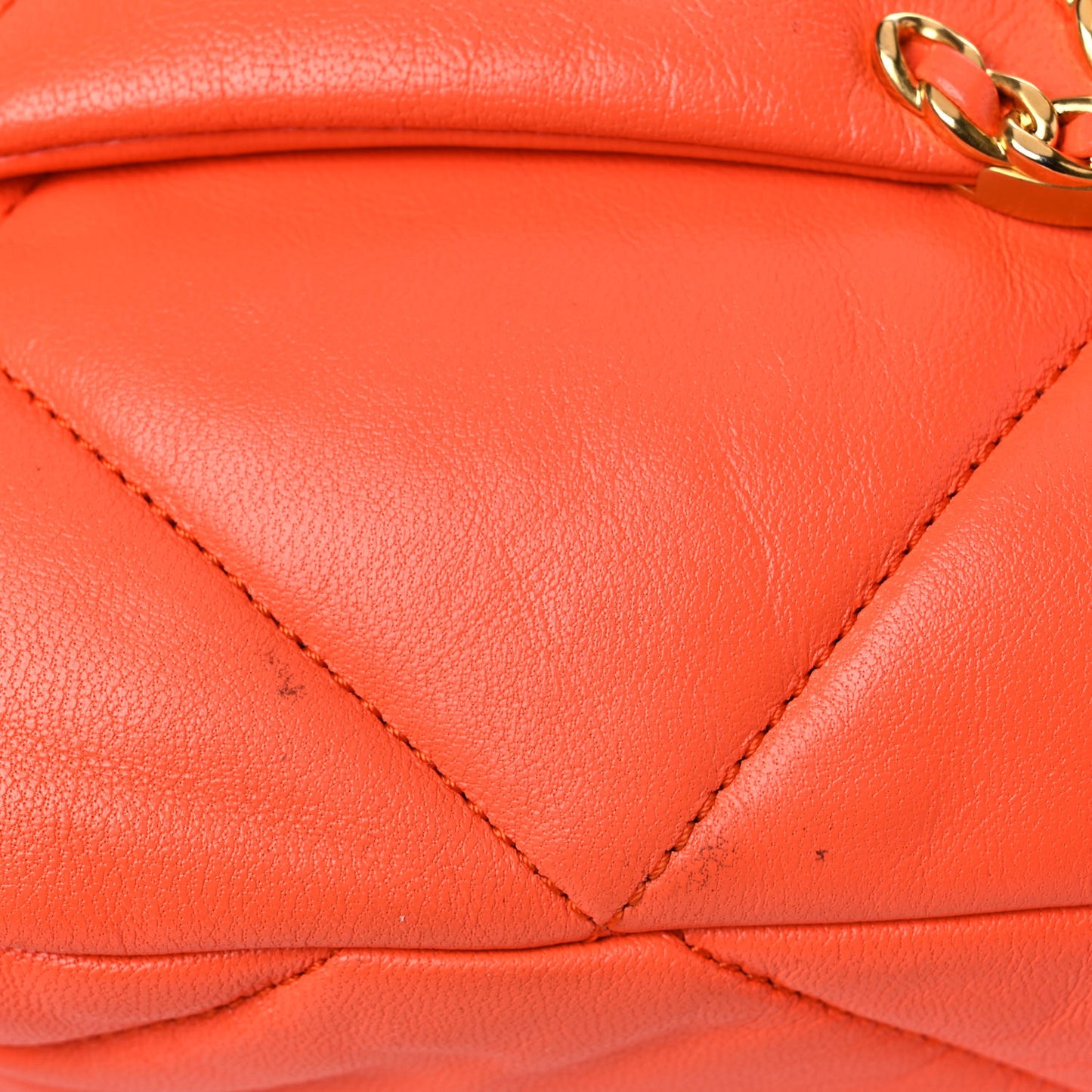 Goatskin Quilted Medium Chanel 19 Flap Orange