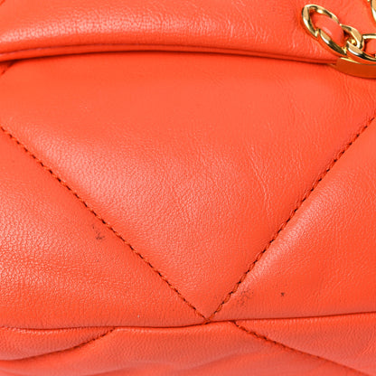 Chanel Goatskin Quilted Medium Chanel 19 Flap Orange 15 of 15