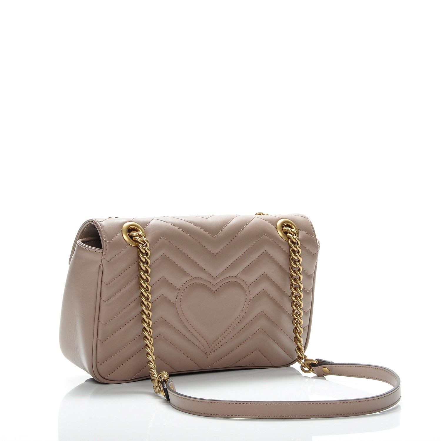 Gucci Calfskin Matelasse Small GG Marmont Shoulder Bag Porcelain Rose 3 of 7