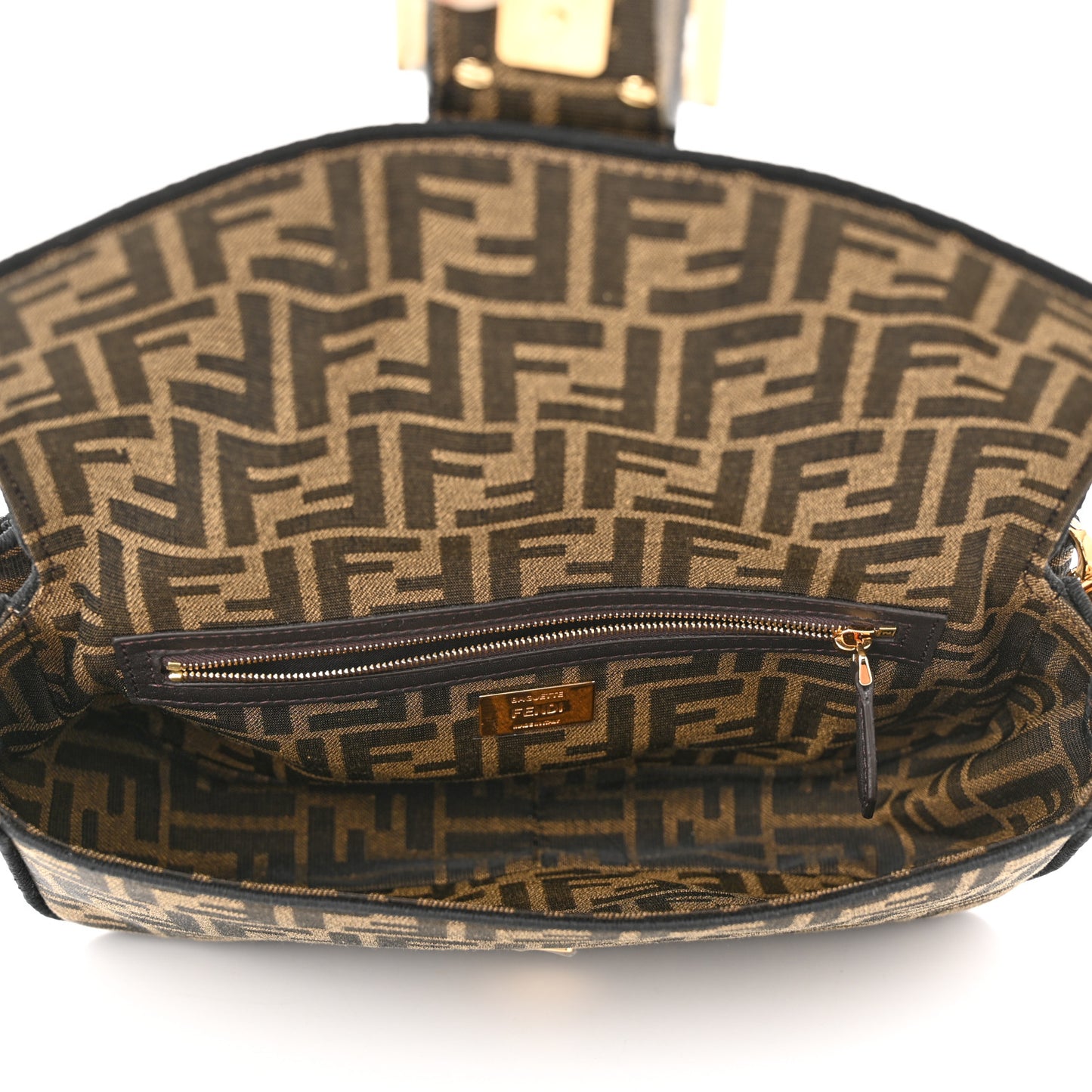 Fabric Jacquard FF 1974 Medium Baguette Tobacco Moro Black