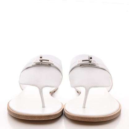 Hermes Calfskin Womens Elixir Sandals 38 White 2 of 8