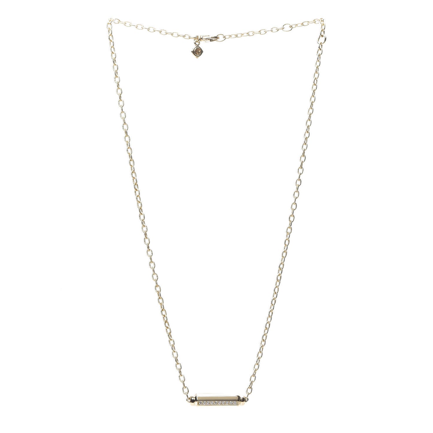 18K Yellow Gold Diamond Barrels Pendant Necklace
