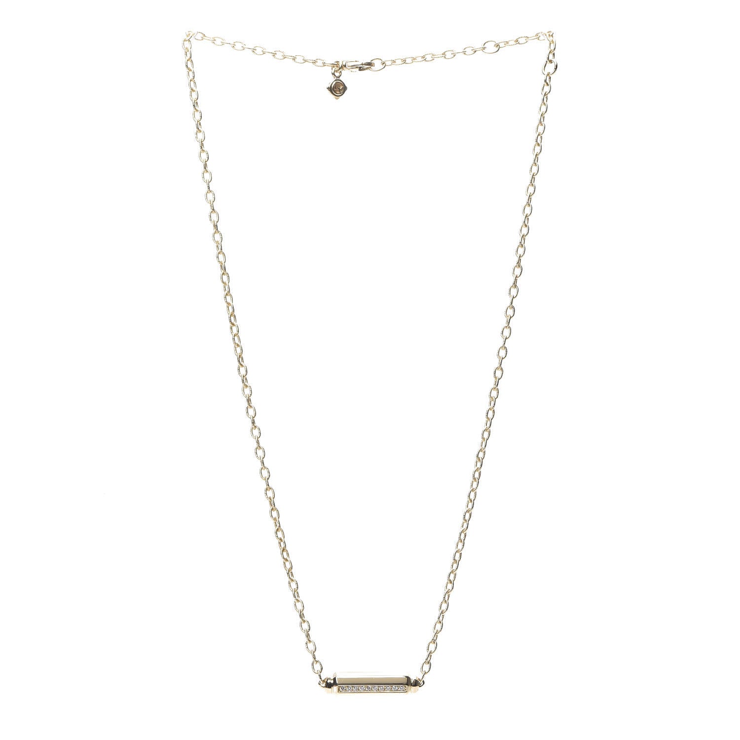 David Yurman 18K Yellow Gold Diamond Barrels Pendant Necklace 2 of 5