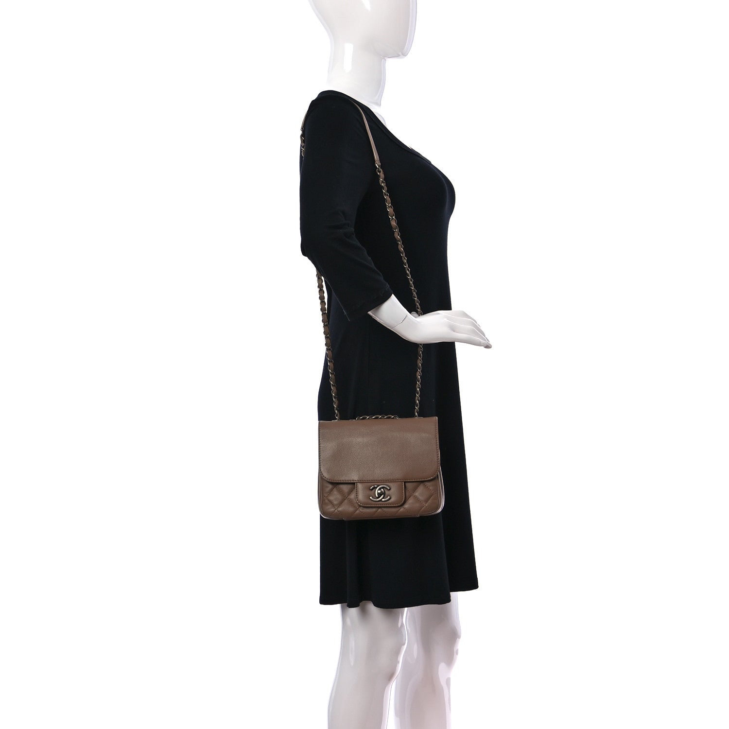 Chanel Caviar Quilted Mini All About Flap Bag Brown 2 of 9