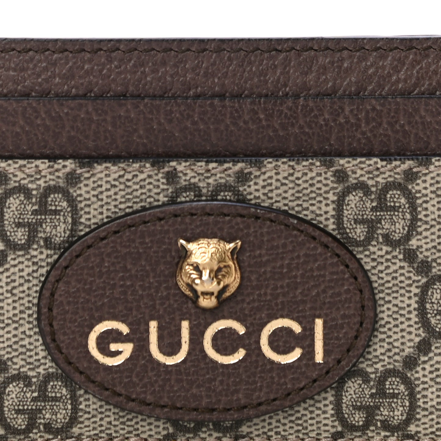 GG Supreme Monogram Neo Vintage Card Holder Beige Crop New Acero