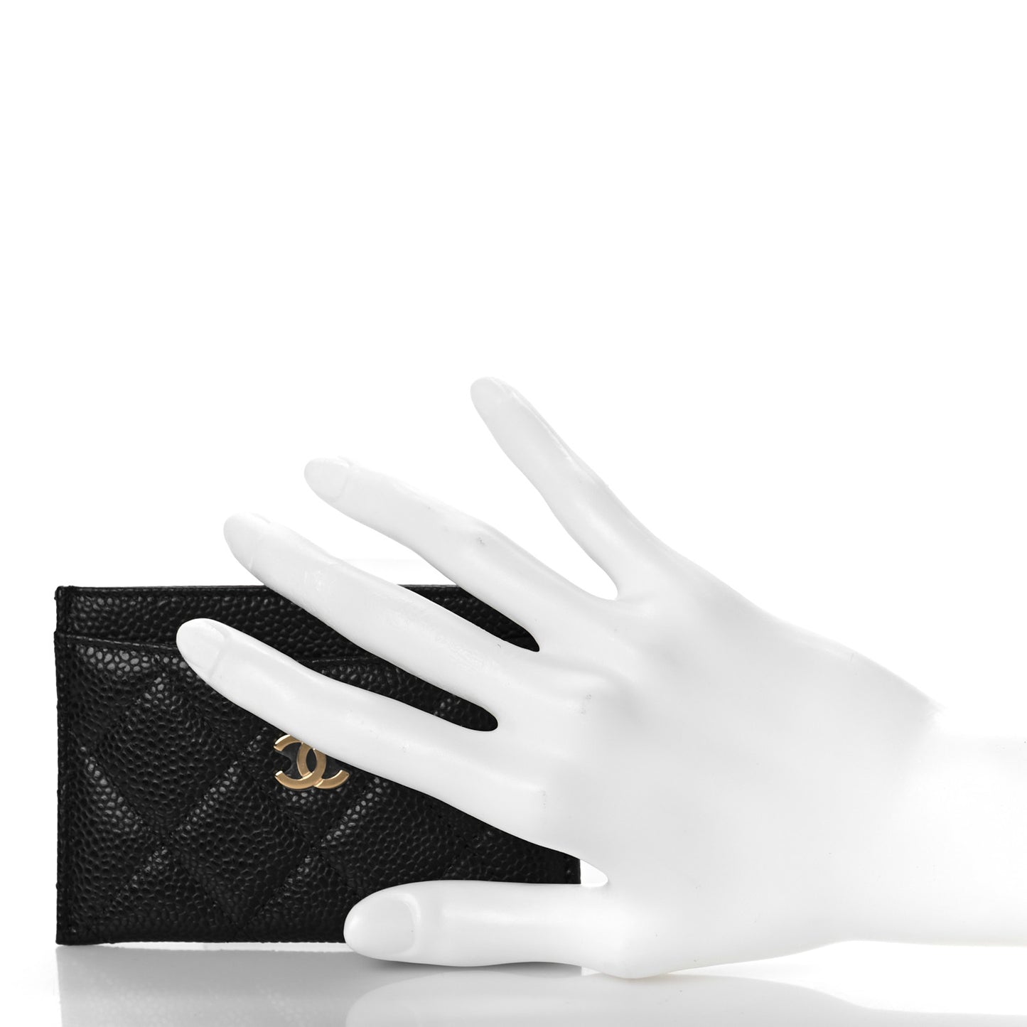 Caviar Quilted Card Holder Black