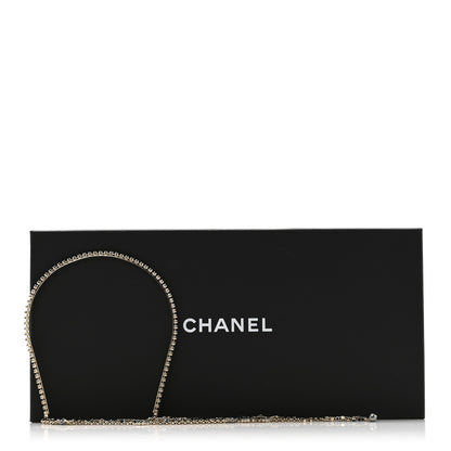 Chanel Metal Crystal Pearl CC Chandelier Headband Gold Black Grey 5 of 5