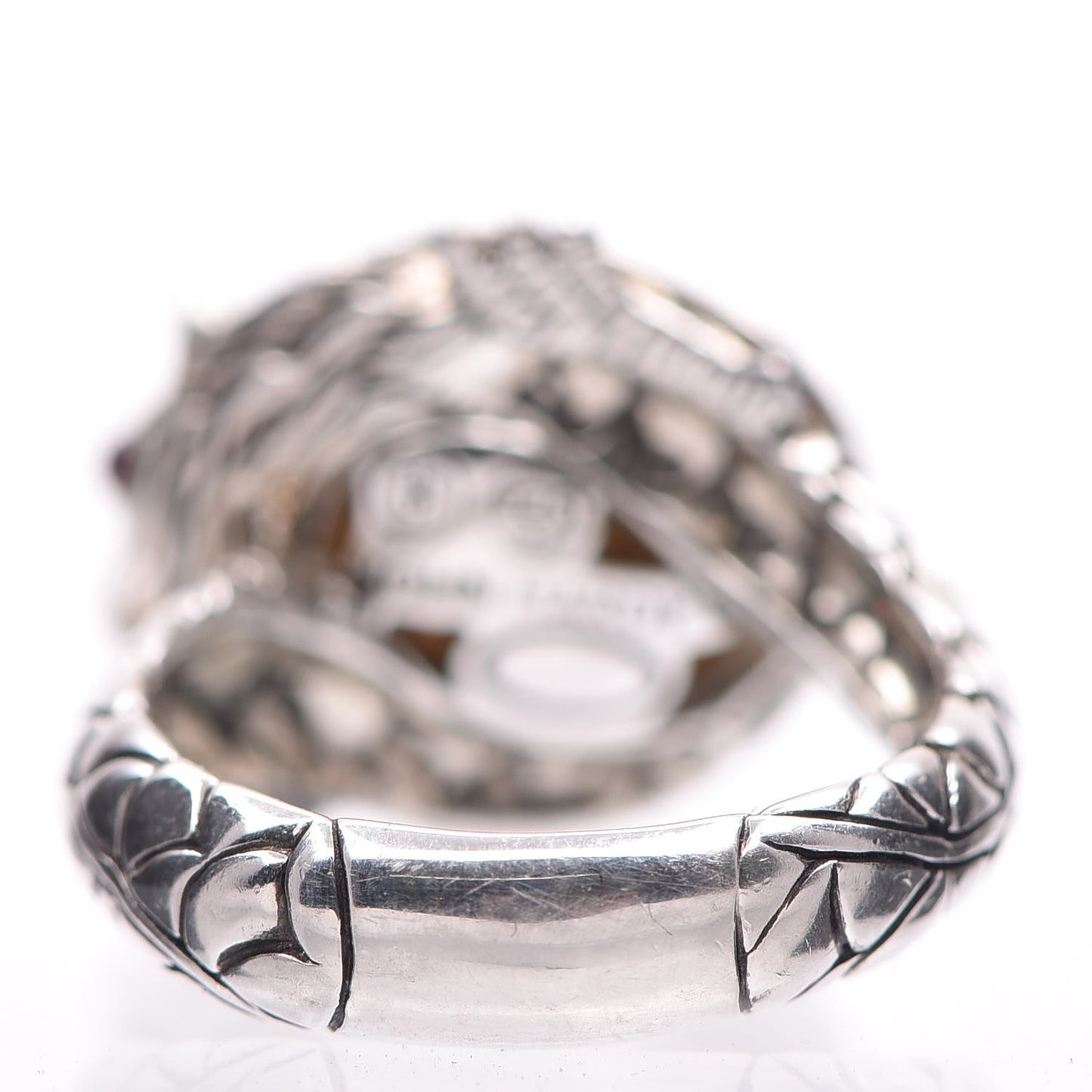 Sterling Silver Ruby Black Sapphire Pearl Legends Naga Small Dragon Ring 54.5 7