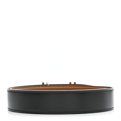 Hermes Box Togo 32mm Au Carre H Belt 80 32 Black Gold 2 of 6